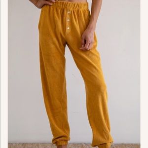 Donni Terry Henley Sweatpants in Solid Beige